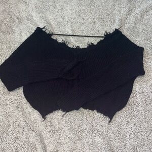 Forever 21 cropped distressed of shoulder sweater. Size S